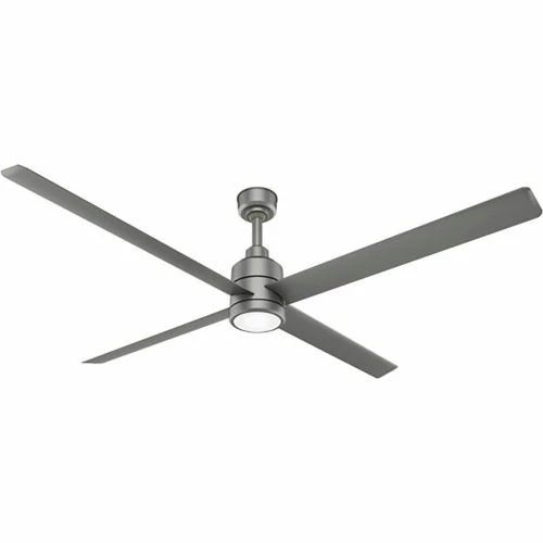 Hunter Fan Hunter TRAK™ Modern Commercial Ceiling Fan w/ Light Kit - 96" - 24887 CFM - Matte Silver