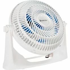 Comfort Zone® Powr Curve Performance Turbo Fan, 9", White w/Blue Blades