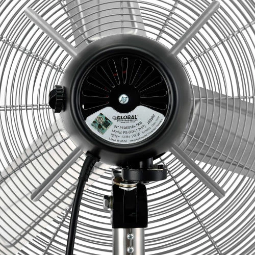 Global Industrial 24" Deluxe Oscillating Pedestal Fan, 3 Speed, 7,525 CFM, 300W, 1/2 HP - Image 13