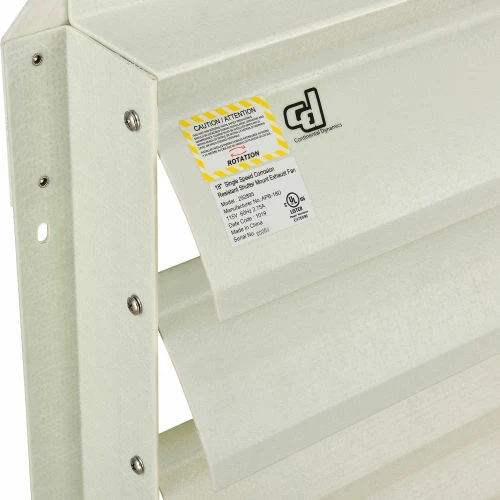 CD Continental Dynamics® 18" Corrosion Resistant Exhaust Fan, 1 Speed, 1/4 HP, Single Phase - Image 15