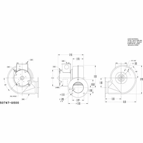 Fasco Centrifugal Blower, 50747D500, 115 Volts 3200 RPM - Image 2