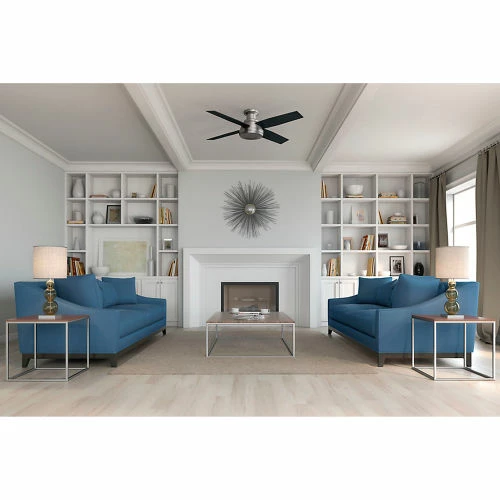 Hunter Fan 52" Dempsey Low Profile Ceiling Fan with Handheld Remote 59247 - Brushed Nickel - Image 3