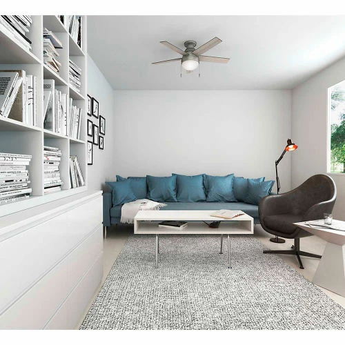 Hunter Fan 46" Anslee Low Profile Ceiling Fan with Light 59270 - Matte Silver - Image 3