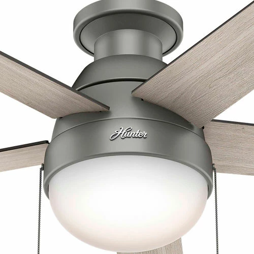 Hunter Fan 46" Anslee Low Profile Ceiling Fan with Light 59270 - Matte Silver - Image 5
