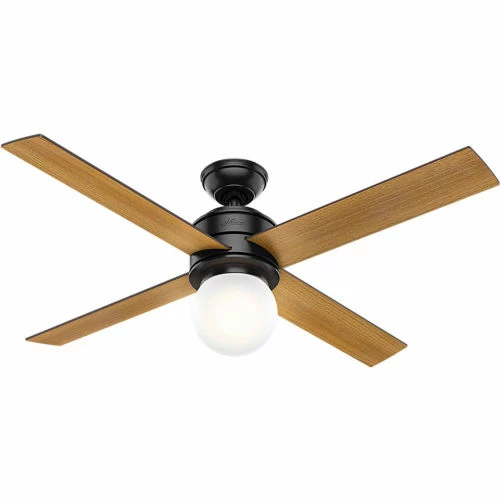 Hunter Fan 52" Hepburn Ceiling Fan with Light and Wall Control 59321 - Matte Black - Image 2