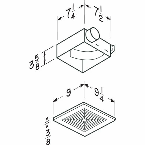 Broan Economy Series Ceiling / Wall Mount Ventilation Fan - 50 CFM - 4.0 Sones - 688 - Image 2