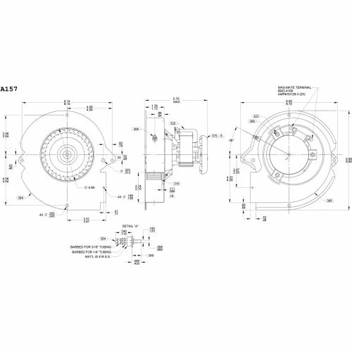 Fasco Shaded Pole Draft Inducer Blower, A157, 115 Volts 3000 RPM