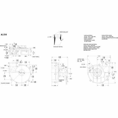 Fasco 3.3" Split Capacitor Draft Inducer Blower - 115 Volts 3450 RPM A158