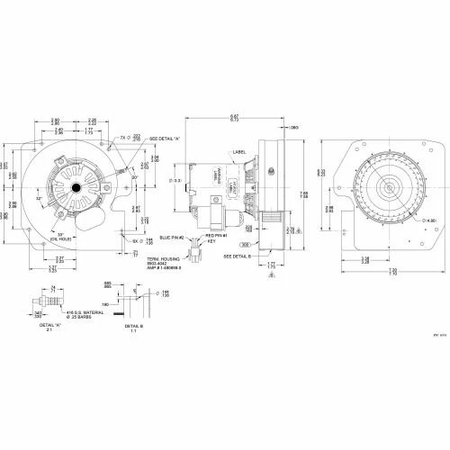 Fasco Split Capacitor Draft Inducer, A331, 460 Volts 3200 RPM
