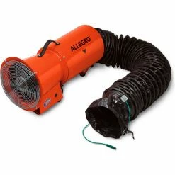 Allegro Industries® Axial Explosion Proof Blower W/ 15' Ducting, 890 CFM, 1/3 HP