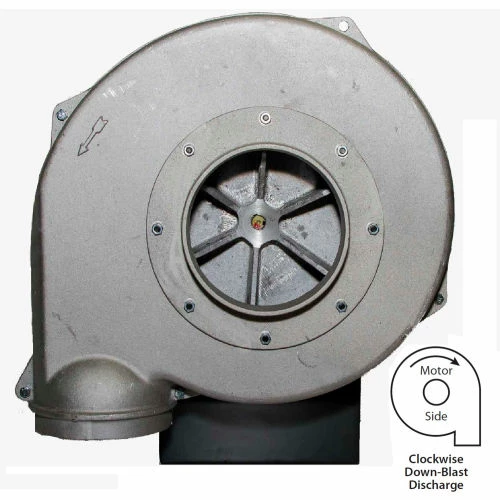 Global Industrial Aluminum TEFC Blower, 1-1/2 HP, 3 Phase, CW, Downblast, 1055 CFM