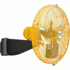 Airmaster Fan DJ-WMF24-2SPH-DC 24 Inch Wall Fan, Yellow 1/3 HP 5280 CFM , Non-Oscillating