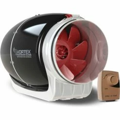 Vortex Powerfan 6'' S-Line In-Line Duct Fan S-600-D - 340 CFM with Dial-A-Temp Speed Control Kit