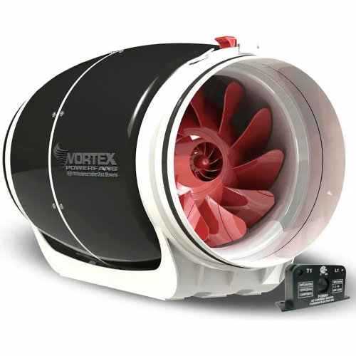 Vortex Powerfan 8'' S-Line In-Line Duct Fan S-800-ACS - 711 CFM with Current Sensor Kit