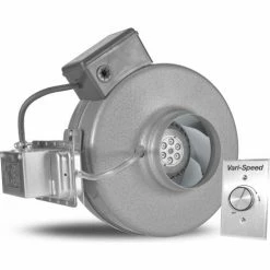 Vortex Powerfan 4'' In-Line Duct Fan VTX400P-A w/ Pressure Switch and Vari-Speed Speed Control Kit