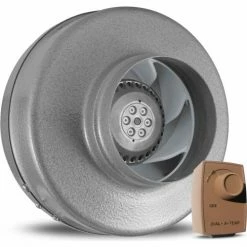 Vortex Powerfan 5'' In-Line Duct Fan VTX500-D - 255 CFM with Dial-A-Temp Speed Control Kit