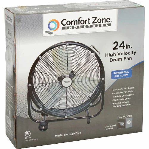 Comfort Zone® 24" Industrial High Velocity Drum Fans, 2,559 CFM, 5/16 HP - Image 6