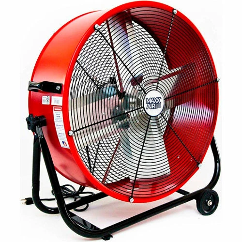 MaxxAir™ 24" Tilt Heavy Duty Roll-Around Tilt Portable Barrel Fan 4000 CFM