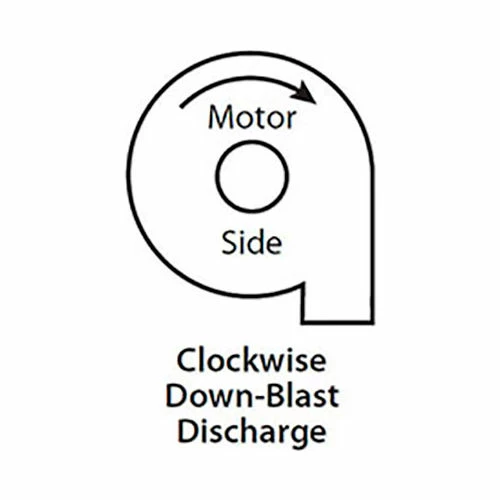 Global Industrial Aluminum TEFC Blower, 5 HP, 3 Phase, CW, Downblast, 1875 CFM - Image 2