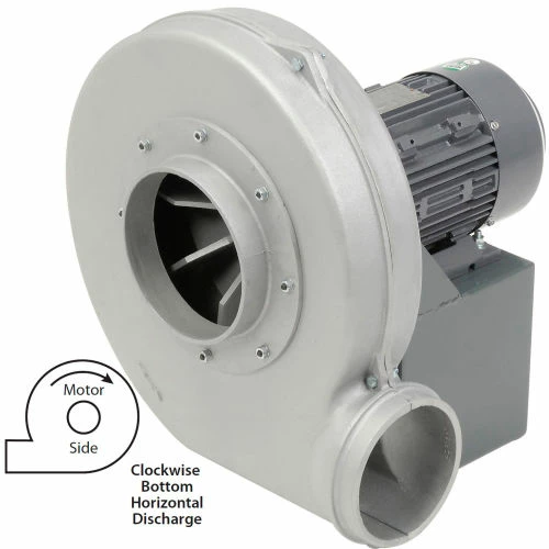 Global Industrial Aluminum TEFC Blower, 3 HP, Single Phase, CW, Bottom Horiz., 1300 CFM