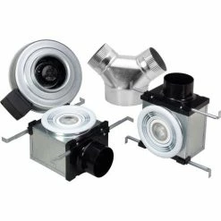 Fantech Dual Grille Bath Fan PB270L10-2, 120V, 1 PH, 270 CFM, 10W LED Light, 4" & 6" Duct