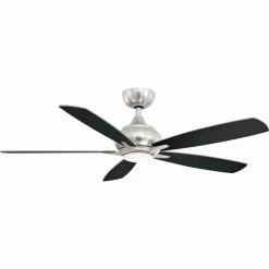 Fanimation Doren - 52 inch - Brushed Nickel with Reversible Brushed Nickel/Black Blades and LED Light Kit