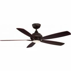 Fanimation Doren - 52 inch - Dark Bronze with Reversible Cherry/Dark Walnut Blades and LED Light Kit