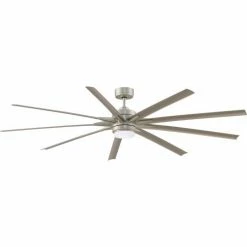 Fanimation Odyn - 84 inch - Brushed Nickel with Brushed Nickel Blades and LED Light Kit