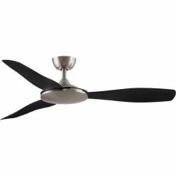 Fanimation GlideAire - 52" - Brushed Nickel with Black Blades