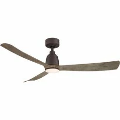 Fanimation Kute - 52 inch - Matte Greige with Weathered Wood Blades