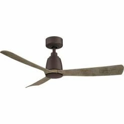 Fanimation Kute - 44 inch - Matte Greige with Weathered Wood Blades