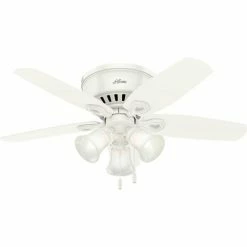 Hunter Fan 42" Builder Low Profile Ceiling Fan with Light 51090 - Snow White
