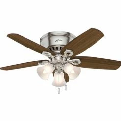 Hunter Fan 42" Builder Low Profile Ceiling Fan with Light 51092 - Brushed Nickel