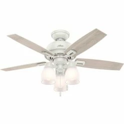 Hunter Fan 44" Donegan Ceiling Fan with Three Lights 52229 - Fresh White