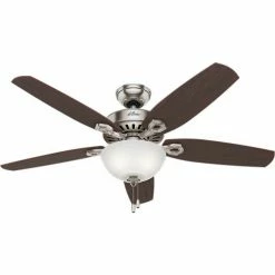 Hunter Fan 52" Builder Deluxe Ceiling Fan with Light 53090 - Brushed Nickel