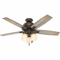 Hunter Fan Co. 52" Donegan Ceiling Fan With Three Lights & Onyx Bengal Finish