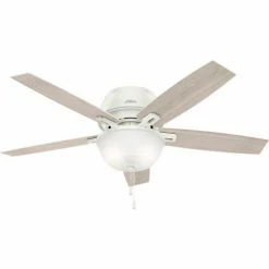 Hunter Fan 52" Donegan Low Profile Ceiling Fan with Light 53343 - Fresh White