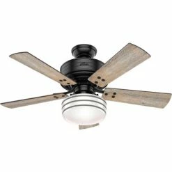 Hunter Fan 44" Cedar Key-Matte Black - 5157 CFM w/ Light Kit