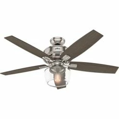 Hunter Fan 52" Bennett Ceiling Fan with Light and Handheld Remote 54188 - Brushed Nickel