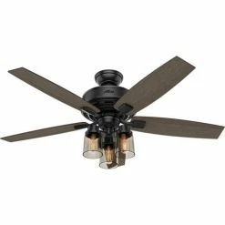 Hunter Fan 52" Bennett Ceiling Fan with Light and Handheld Remote 54189 - Matte Black