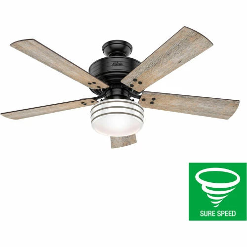 Hunter Fan 52" Cedar Key-Matte Black - 6334 CFM w/ Light Kit