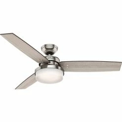 Hunter Fan 52" Sentinel Ceiling Fan with Light and Handheld Remote 59157 - Brushed Nickel