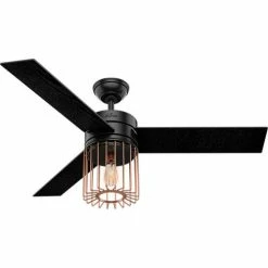 Hunter Fan 52" Ronan Ceiling Fan with Light and Handheld Remote 59239 - Matte Black