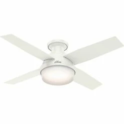 Hunter Fan 44" Dempsey Low Profile Fan with Light and Handheld Remote 59244 - Fresh White