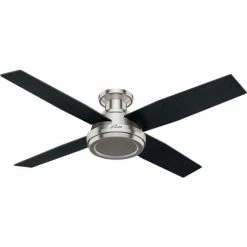 Hunter Fan 52" Dempsey Low Profile Ceiling Fan with Handheld Remote 59247 - Brushed Nickel