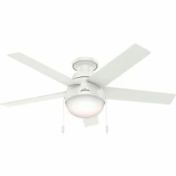 Hunter Fan 46" Anslee Low Profile Ceiling Fan with Light 59269 - Fresh White