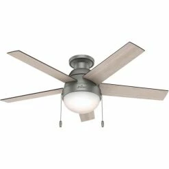 Hunter Fan 46" Anslee Low Profile Ceiling Fan with Light 59270 - Matte Silver