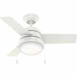 Hunter Fan 36" Aker Ceiling Fan with Light 59301 - Fresh White