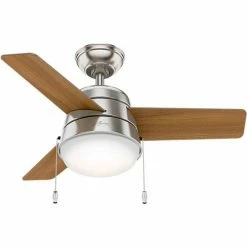 Hunter Fan 36" Aker Ceiling Fan with Light 59303 - Brushed Nickel