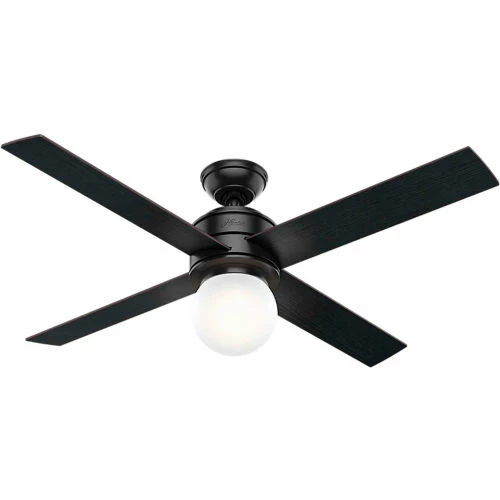Hunter Fan 52" Hepburn Ceiling Fan with Light and Wall Control 59321 - Matte Black